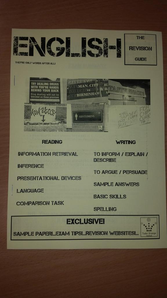 TGASEnglish's tweet image. Students often find English difficult to revise.Applying &amp;amp; having a go is key here so use your #RevisionGuide to help