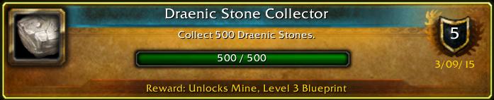 TTangoman's tweet photo. I just earned the [Draenic Stone Collector] Achievement! #Warcraft http://t.co/MfuxA4XOMj
