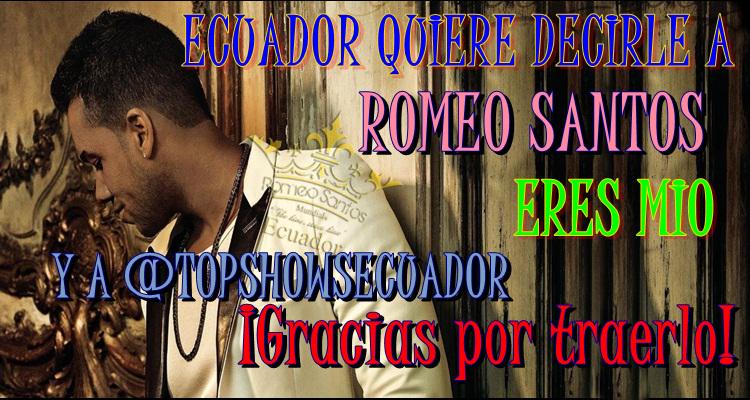 RomeoSantosEc's tweet photo. #QueremosARomeoSantosEnEcuador Gracias a @TOPSHOWSECUADOR http://t.co/QkR2NNtlds
