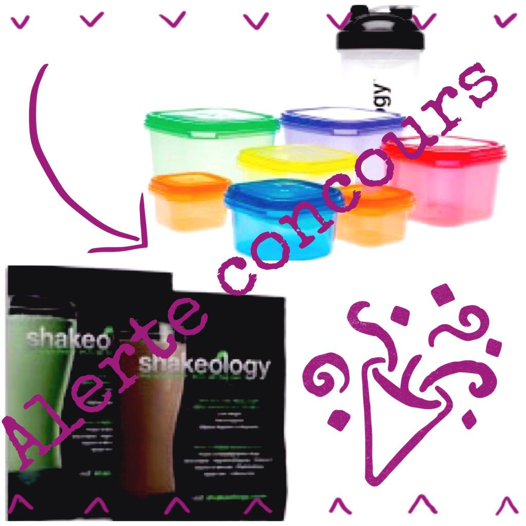 JessicaMacquart's tweet image. Concours! Retweet my post and favorite it to get a chance to win this prize! Shakeology + 21 day fix containers!