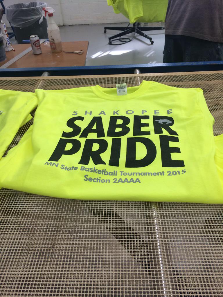 Shakopee Basketball State shirts being printed up! <a href="/SabersAD/">Shakopee Activities</a> <a href="/fan_shako/">The Saber Pack</a>