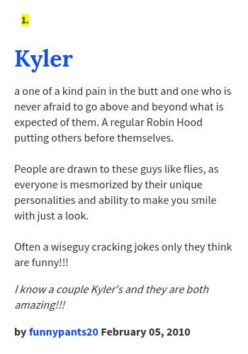 Urban Dictionary Kylerp21 Kyler A One Of A Kind Pain In The Butt And One Who Is Never Afraid T Http T Co Yoxdlpbe Http T Co Cfohn95cow Urban Dictionary Kylerp21 Kyler A One Of A Kind Pain In The Butt And One Who Is Never Afraid T Http T Co Yoxdlpbe Http T Co Cfohn95cow