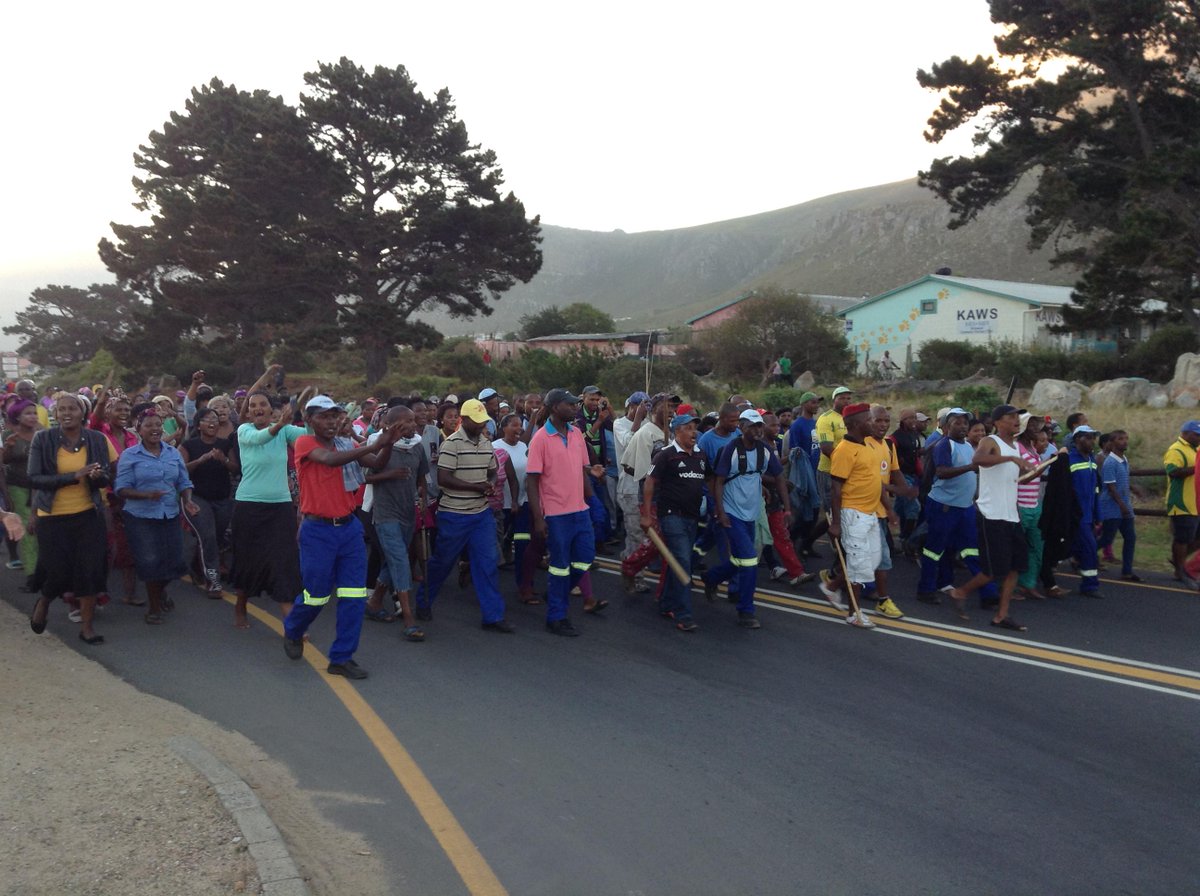 Residents of Over-Hills stage protest over alleged assault by local policeman on a man