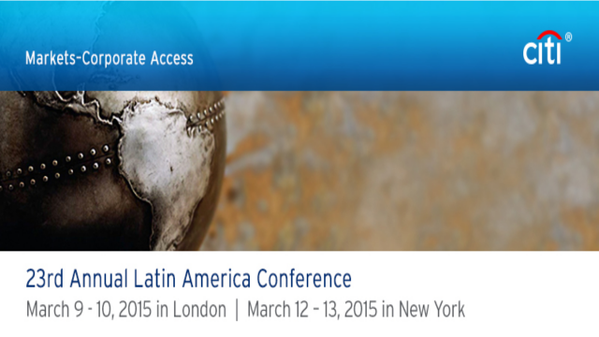 Cencosud_IR's tweet photo. #Cencosud to attend the 23rd annual Latin America conference by citi. March 9-10 London / March 12-13 NY http://t.co/Lrtni3nTQk