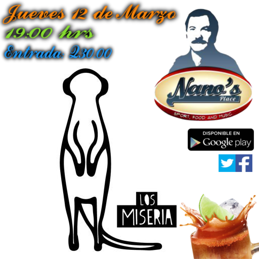 NanosPlace's tweet photo. PREPÁRENSE PARA DISFRUTAR DEL JUEVES DE CUMBIA CON LOS MISERIA CUMBIA BAND EN #NanosPlace http://t.co/2uHYduArRI