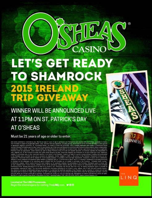 osheaslasvegas's tweet photo. St. Patrick's Day. We're giving away a trip to Ireland &amp; VIP tour of the Guinness Brewery. #lasvegas #stpatricksday http://t.co/p5fw7WVjAn