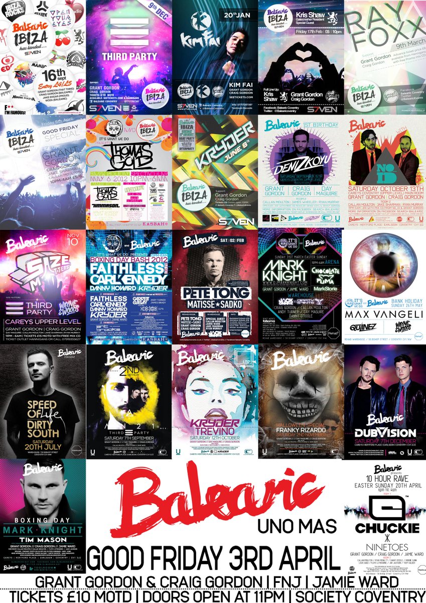 BalearicEvents's tweet photo. Good Friday 3rd April we return to @SocietyCoventry ! Read about the event here https://t.co/BAzQcuCKdt RT #Balearic http://t.co/fxlzkj2tNh