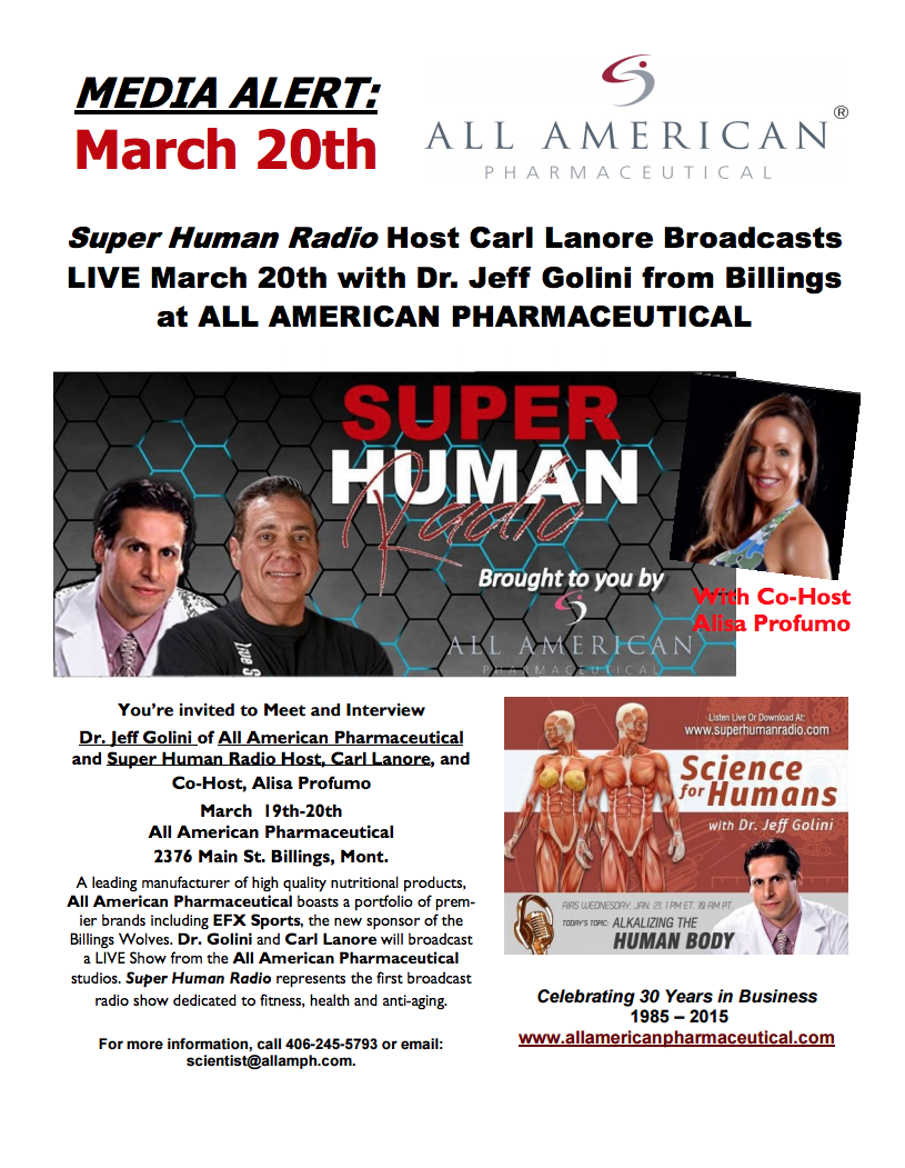 All American Pharmaceutical/Dr. Jeff Golini New Release > #SUPERHUMANRADIO #SCIENCEFORHUMANS #AAP