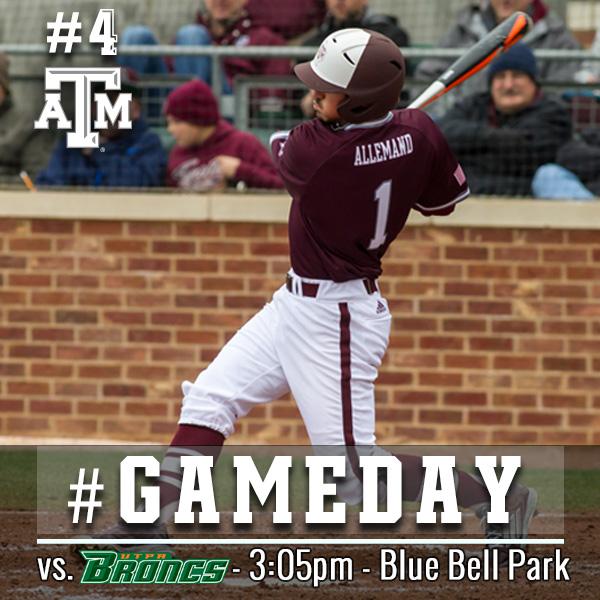 AggieBaseball's tweet image. Game #2 vs. UTPA at 3:05pm for the buisness person special. Bring your buisness card &amp;amp; receive $4 admission!
#GameDay