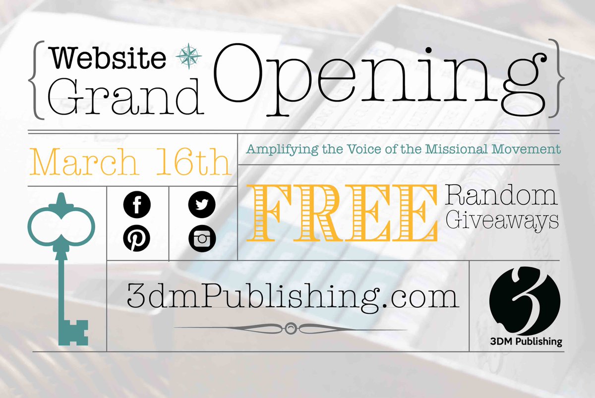 3dmpublishing's tweet photo. Our website's Grand Opening is next Monday! We have plenty of exciting items to give away to friends and followers! http://t.co/6nwNwUeFiE