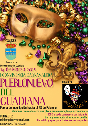 proximo sabado 14 de marzo, I convivencia carnavalera en pueblonuevo del guadiana !!!
