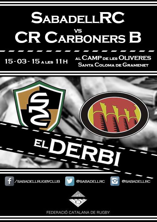 SabadellRC's tweet image. 4 dies per gaudir del #Derbi contra @carboners B! Serà un gran partit de rugbi! Us hi esperem!
#MalaPell
#MalaRaça
