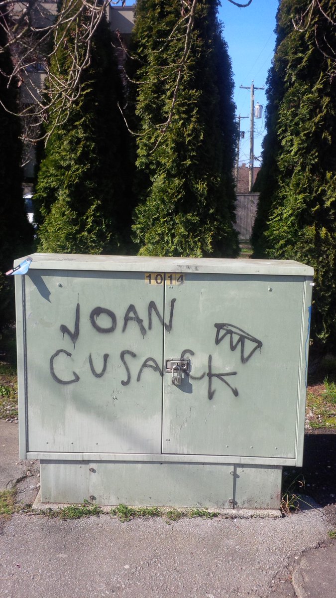 BertrandDMann's tweet photo. The local toughs and taggers of my neighborhood keeping' it real
#Vancouver @realjoancusack http://t.co/6fPluGou9O