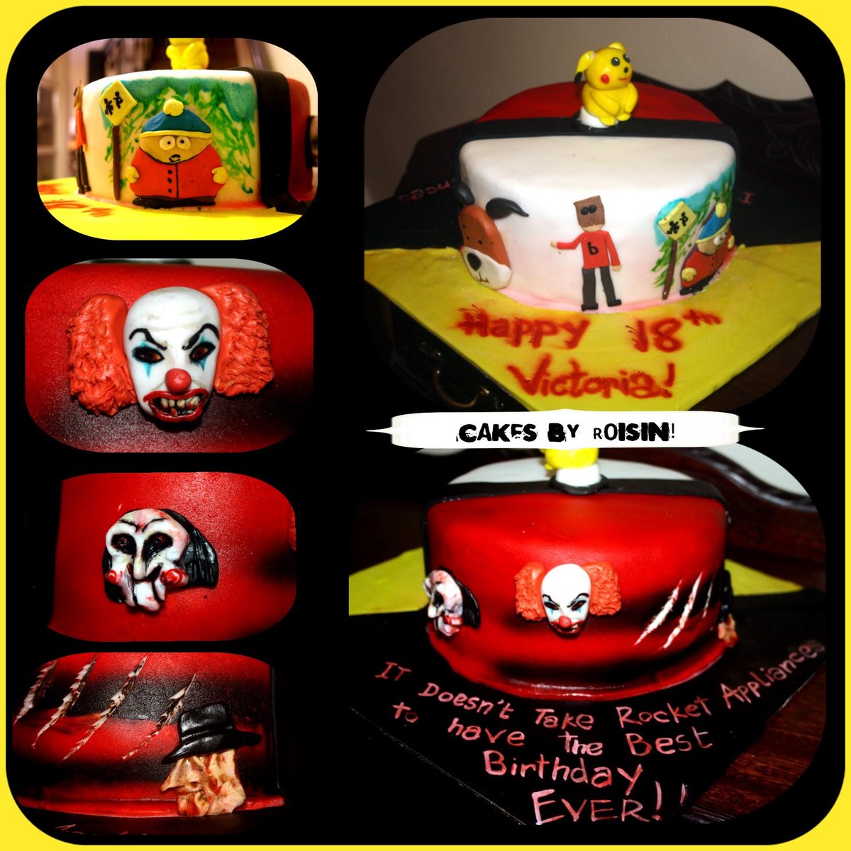 roisinmarien's tweet photo. #cake #horror #HorrorMovies #HorrorChannel #FreddyKrueger #Pennywise #IT #saw #Jigsaw  #SouthPark #Cartman #Pokemon http://t.co/MByLTOhItb
