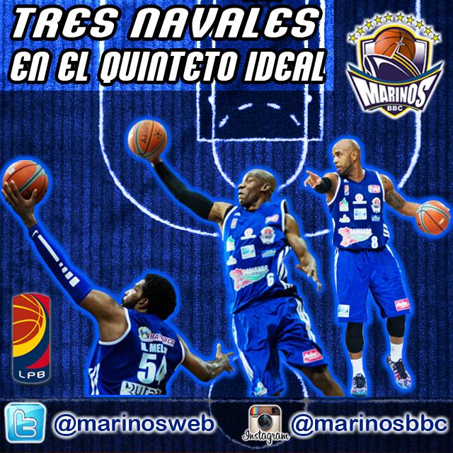 Por primera vez en la zafra 3 jugadores de un mismo equipo estuvieron en el 5 ideal de la <a href="/LPBaldia/">Liga Profesional De Baloncesto</a> #AMarinosVoy