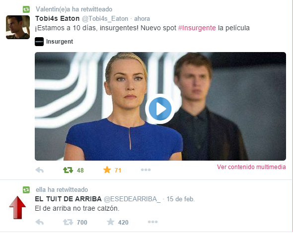 valerukisb's tweet photo. jajajajajajajaj preparandote para Tris, estirado? 7u7 http://t.co/DzqgDiPSiz