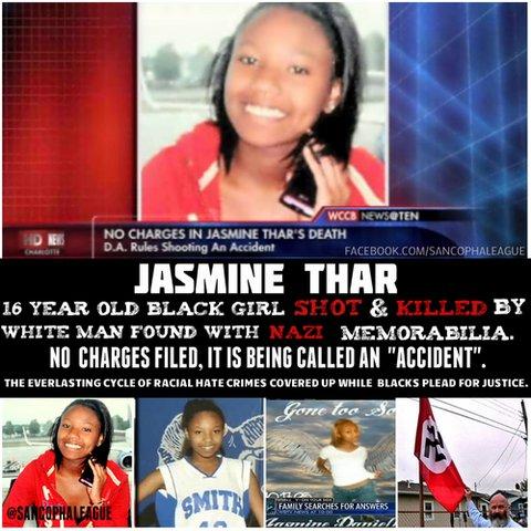 galvezmiro's tweet photo. You've heard of Trayvon Martin but not Jasmine Thar. 16 yrs old killed by neo-nazi. #AnthonyHill #BlackLivesMatter http://t.co/njPb7NlDfe