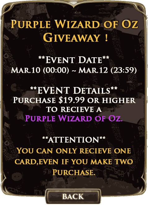 Alicevswndrlnd's tweet photo. #Wonderland don't miss the opportunity! FREE Purple Wizard of Oz Card. http://t.co/v9O6yba5pV
