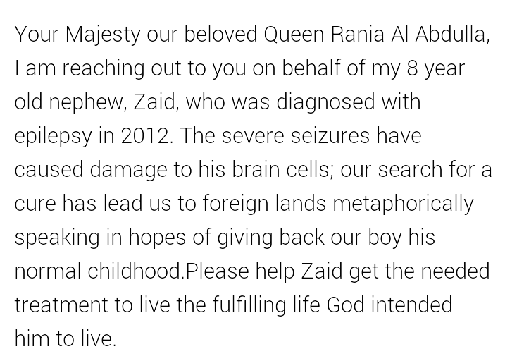 DanaAlQassas's tweet photo. @QueenRania #ZaidHope #Help http://t.co/jhRbbcNaOr