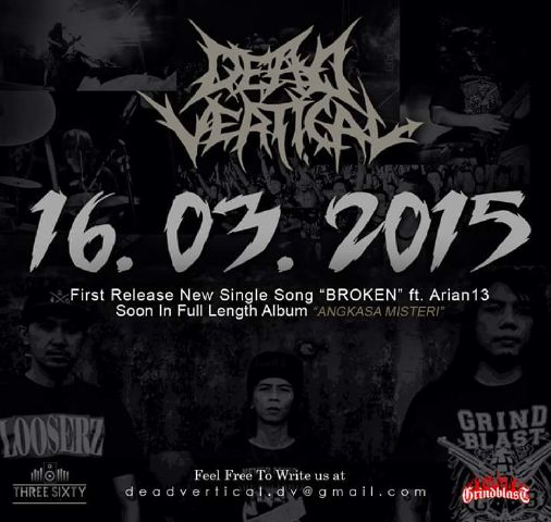 GRINDBLASTmerch's tweet image. 6 Hari Lagi!!Nantikan Single ke-1 dari @DEADVERTICAL Angkasa Misteri "Broken" siap2 phogo \m/