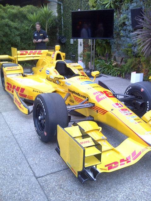 AM_MJordan's tweet image. Reveal of @HondaRacing_HPD  aero pkg for '15 Indy car season in L.A. as '14 Indy 500 winner @RyanHunterReay looks on