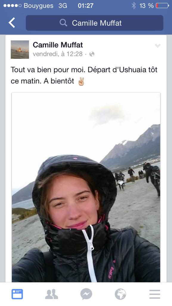 AidaTouihri's tweet photo. La dernière photo postée par Camille Muffat.Tout va bien, disait-elle.Pensées à sa famille, William... RIP championne http://t.co/VRyl7Ry4SY