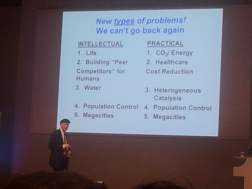 AndyBacker's tweet photo. Harvard Prof & chemistry legend George Whitesides shares his view on new challenges the chem. industry faces #scs_lu http://t.co/ijY6BgcWwr