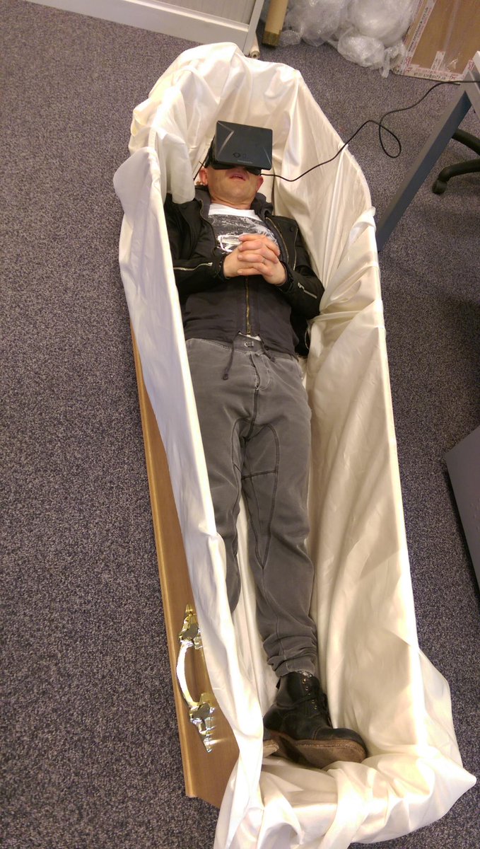 Yesterday the wonderful <a href="/JasonBradbury/">Jason Bradbury</a> visited <a href="/unilincoln/">University of Lincoln, UK</a> and had a fun time in the coffin.