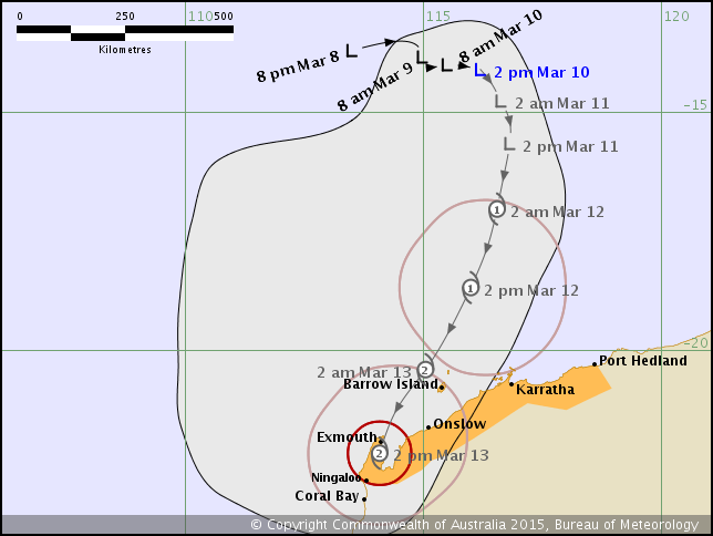 ABCemergency's tweet photo. #WAcyclone Watch Port Hedland to Ningaloo Low expected to develop into TC on Thursday http://t.co/esM3qKBs26 http://t.co/J0m8c5q87s