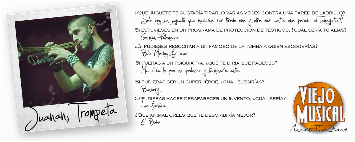 Meet the band (5/9) Juanan
Trompetista, violinista... ¿pero hay algo que no haga bien este tío?