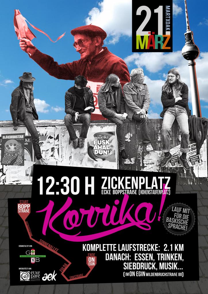 Martxoaren 21ean Berlinen ere #korrika Am 21. März feiern wir #korrika auch in Berlin! <a href="/naiz_info/">naiz:</a> <a href="/jungewelt/">junge Welt</a> <a href="/berria/">Berria.eus</a>