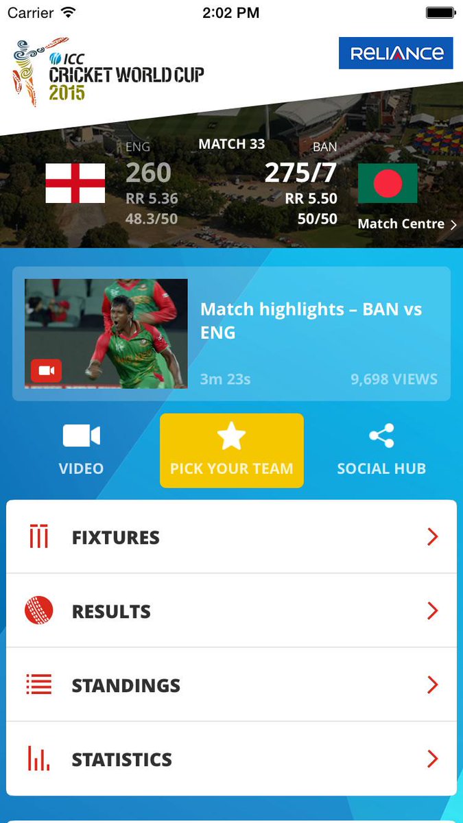 cricketworldcup's tweet photo. Live scores, video, stats and more all in your pocket? Have it all with the #CWCApp! Download! http://t.co/KEZ3cd2axq http://t.co/7c3RDgVi25
