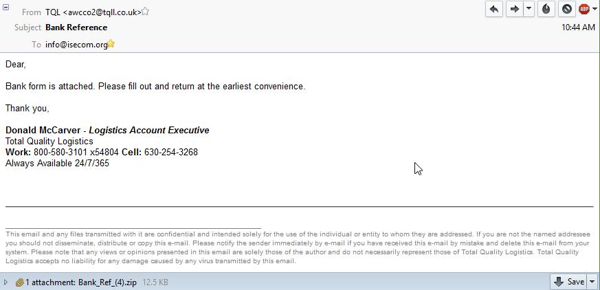 peteherzog's tweet image. Is it just me or are Phishermen getting lazier these days? #infosec #phishing #osstmm