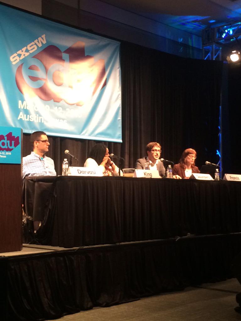 paula_segovia_'s tweet photo. "By changing the systems every single kid came alive" @PaulDarvasi #hackclass #sxswedu15 http://t.co/8xEhW24uDj