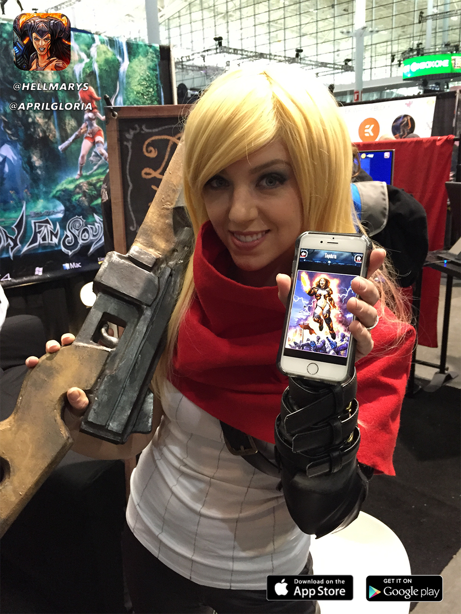 HellMarys's tweet photo. @AprilGloria as Tephra in  #HellMarys at #PAXEast2015  on iOS http://t.co/MnqfObprum  droid http://t.co/gFDQPXkXIk http://t.co/Cq47ts8aD4