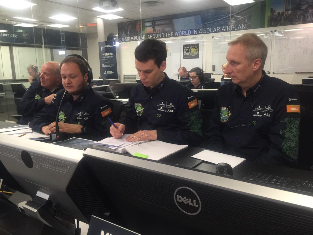 solarimpulse's tweet image. The #solarimpulse Air Traffic Control team keep @bertrandpiccard in safe airspace approaching Ahmedabad