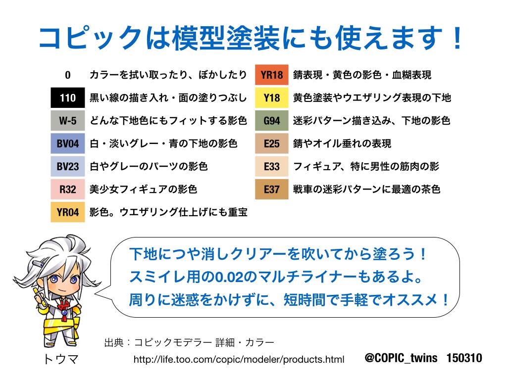 コピック開発担当 ツインズ跡地 Twitter પર コピックは戦車 戦闘機 メカなどの模型塗装にも使えますよ 模型用に主にご紹介している色はこちら キャップを外すだけでお手軽 Http T Co Rtuqminatf コピックツインズ Http T Co N2b0dt24aq