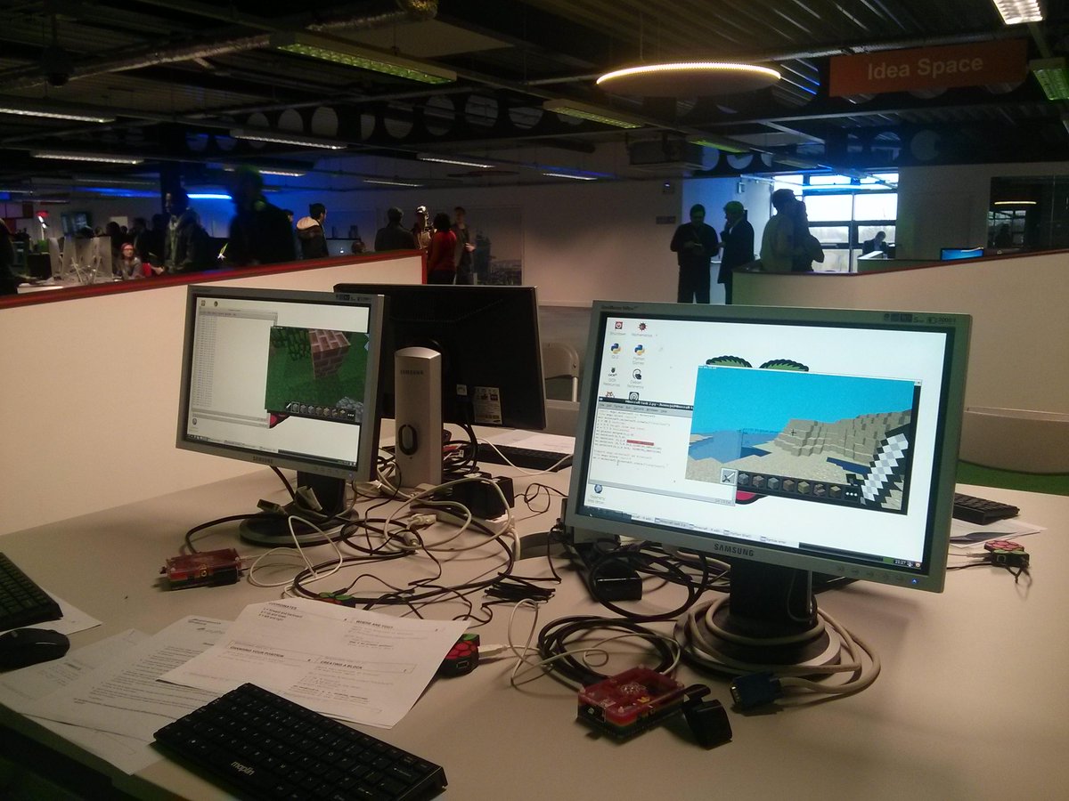 rddave's tweet photo. Great Minecraft/Python coding sessions with about 70 engaged students at @BDC50years' #Inspiration15 http://t.co/ORnUJeLkaX