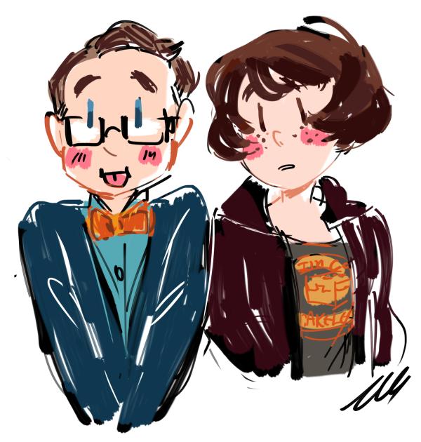 ursulaoctopus's tweet photo. Warm up sketch of @BonesMFleming and me. #hugedorks http://t.co/aB6iEDoCmy