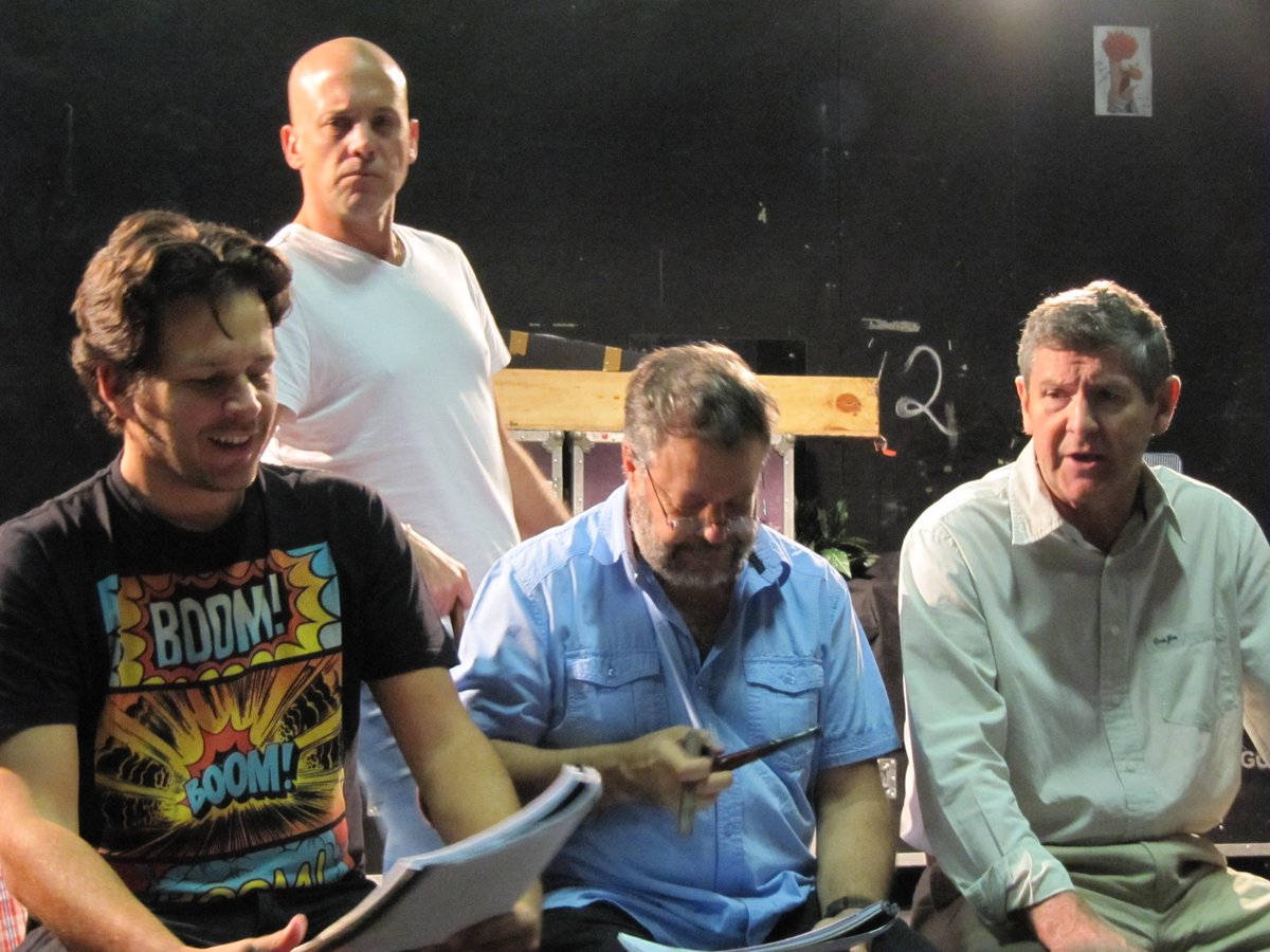 Monte_Theatre's tweet image. #PYTHONesque in rehearsal @MONTECASINOZA with @Russelsavadier @theolandey @RobertFridjhon and #GrahamHopkins