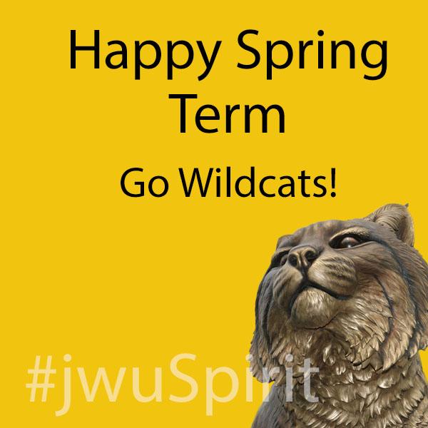JWUOnline's tweet image. Just think #JWU: The first day of Spring term brings you one step closer to your goals. Go get &apos;em, Wildcats!