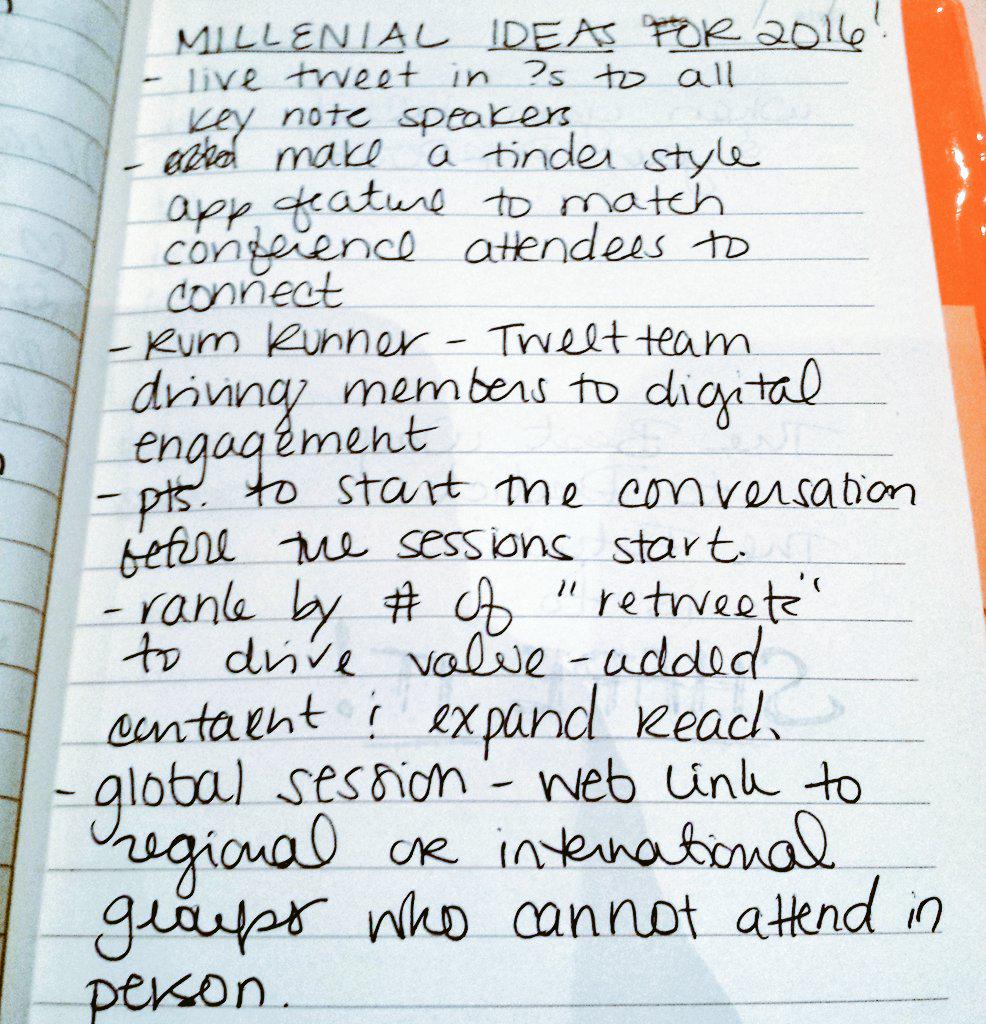 @KatColeATL: The juices are flowing for 2016! #MillenialChallenge #NextGenLeadership #WFFConf15