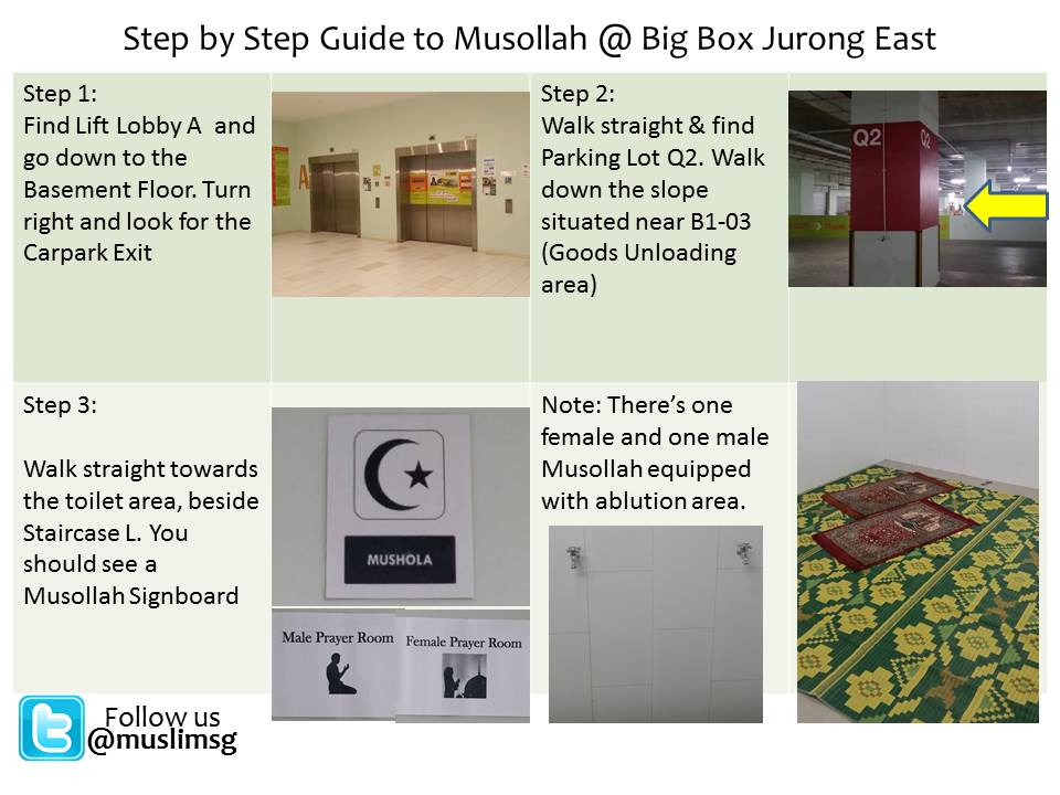 MashaAllah! New Musollah @ Jurong East Big Box! Here's a step-by-step guide on how to get there! Spread the love!