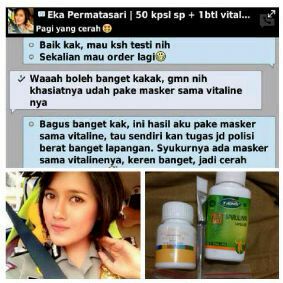 Kesaksian setelah pakai masker sprirulina dan vitaline.. Slamat ya ...