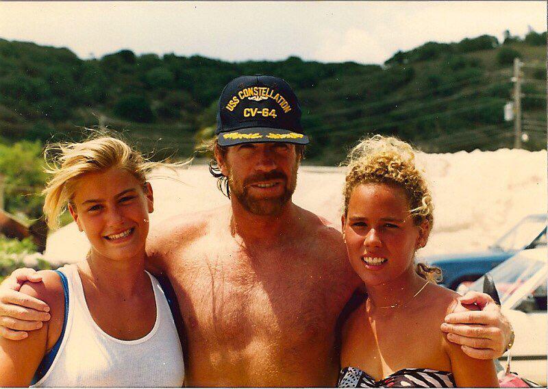 Happy 75th Birthday to my old friend Chuck Norris whom I met once in the Caribbean when I was 17 & took this picture. 