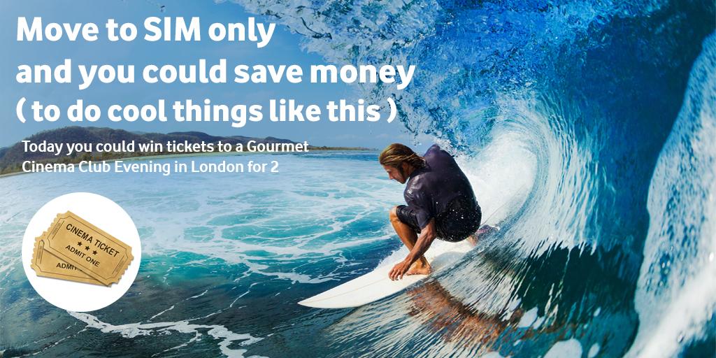 VodafoneUK's tweet image. SIM only could save you £! RT for a chance to win a Gourmet Cinema Evening! #SmartCookies vdfn.co/1DJwDr