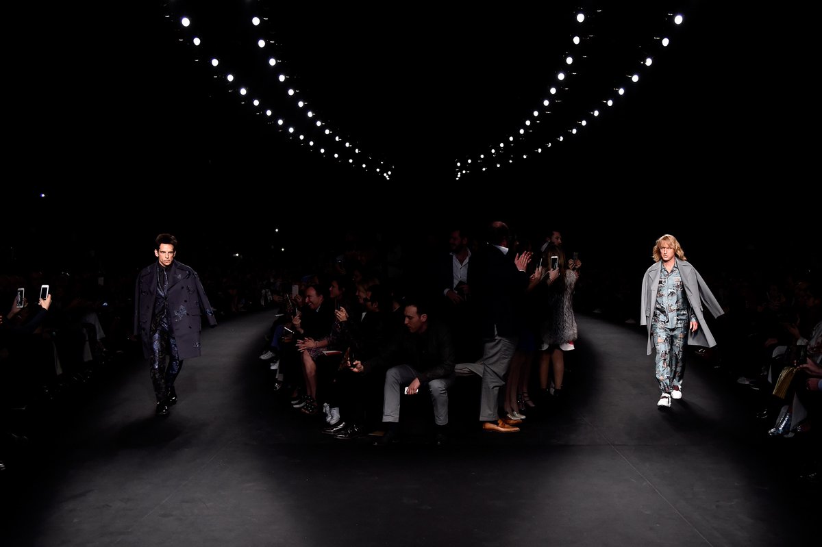 ParamountUK's tweet image. So hot right now - Derek and Hansel walk the runway for @MaisonValentino at #PFW. #Zoolander2