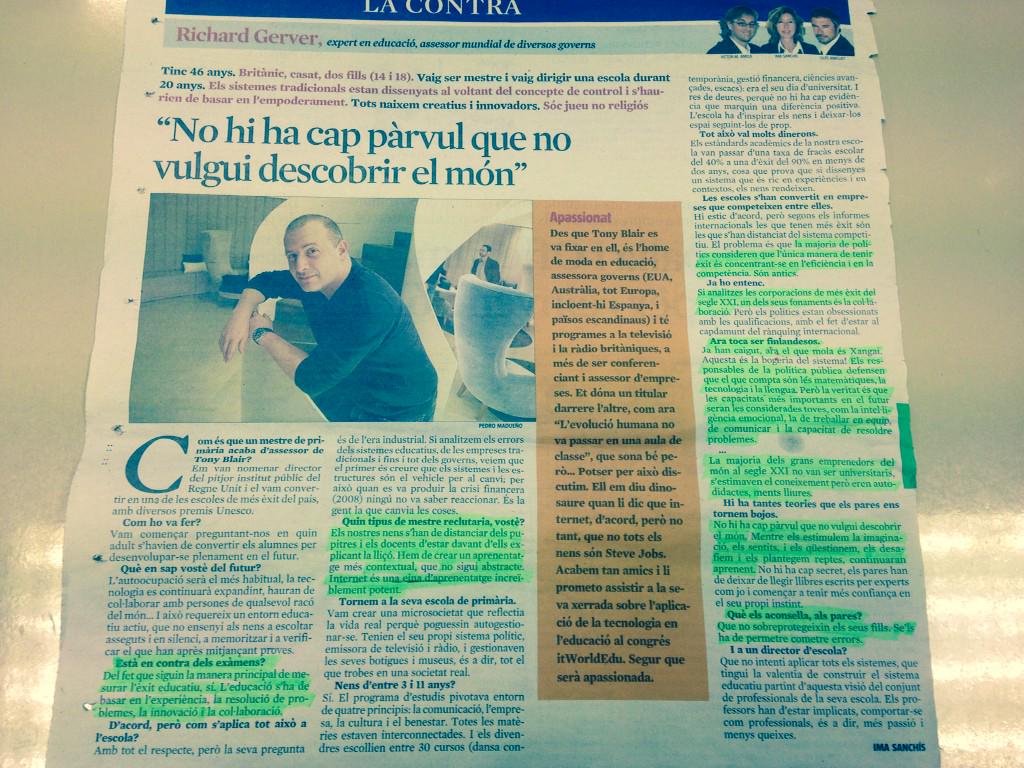 Magnífica la Contra de <a href="/LaVanguardia/">La Vanguardia</a> avui! #infància #educació #educación