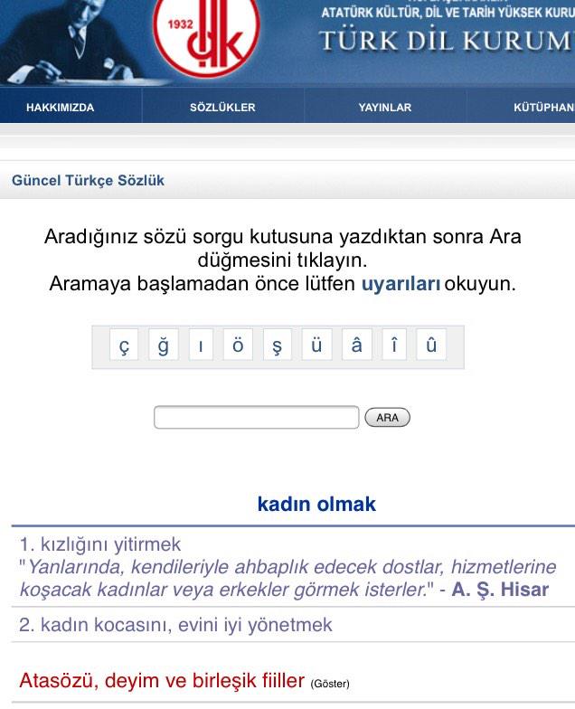 TokaDernegi's tweet photo. Türk Dil Kurumu'na göre #kadınolmak ! http://t.co/jHgh4l9Akm
