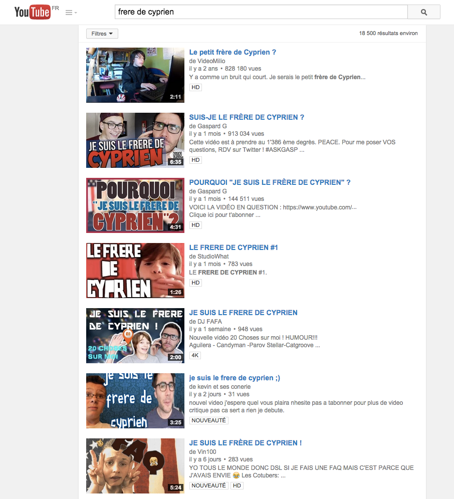 MonsieurDream's tweet photo. Sur YouTube je découvre avoir plein de petits frères. Narmol. http://t.co/r1QsSSs9Wz